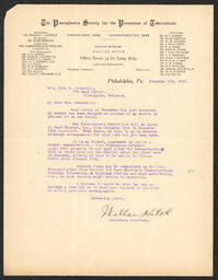 Letter, Wallace Hatch to Jane Pennewill, December 6, 1907