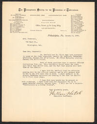 Letter, Wallace Hatch to Jane Pennewill, January 3, 1908