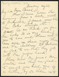 Letter, Rachel J. Henderson to Emily Bissell, circa December 1908, part 1