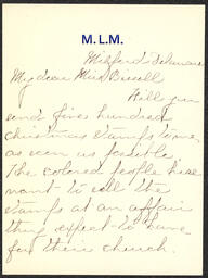 Letter, Mary L. Marshall to Emily Bissell, December 17, 1908, part 1