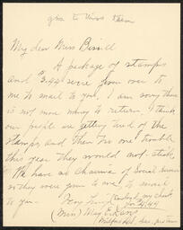 Letter, Mary E. [Davis?] to Emily Bissell, undated