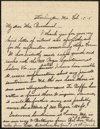 Letter, Edith M. Boffin to Mary Burchenal, February 15, 1915, part 1
