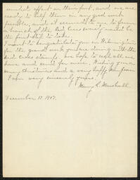 Letter, Mary L. Marshall to Emily Bissell, December 17, 1907, part 2