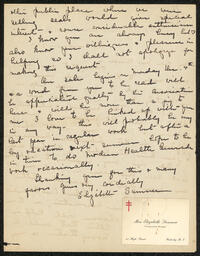 Letter, Elizabeth Sumner to Emily Bissell, November 26, 1922, part 2