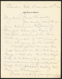 Letter, Maud B. Nott to Emily Bissell, December 30, 1910, part 1