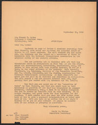 Letter, Doyle Hinton to Joseph P. Wales, September 13, 1934