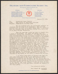 Memo, Mildred Tomlinson to Sunnybrook Board Members, January 27, 1934