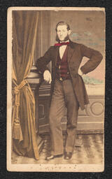 Carte de visite, Man with Red Bow Tie and Vest, front