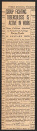 "Group Fighting Tuberculosis is Active in Work" Newspaper article, February 25th, 1932