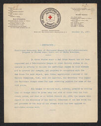 The American National Red Cross Memorandum, October 28, 1908