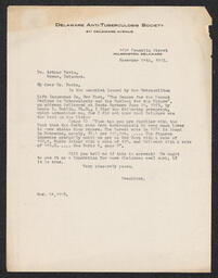 Letter, Emily P. Bissell to Arthur Davis, November 24th, 1923