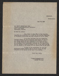 Letter, M.I. Samuel to Albert Robin, July 26, 1922