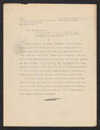 Association Release No. 8 from National Tuberculosis Association, 1919