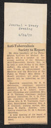 "Anti-Tuberculosis Society to Report," Evening News Journal, April 24, 1935