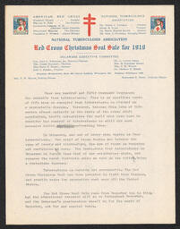 Red Cross Christmas Seal Sale for 1919 Publicity Letter, 1919