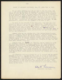 Report of Executive Secretary, December 17, 1929-February 4, 1930
