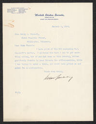 Letter to Emily P. Bissell from Willard Saulsbury, January 8, 1914