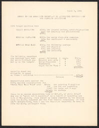 Report of the Executive Secretary on Authorized Expenditures for Campaign Activities, March 6, 1934