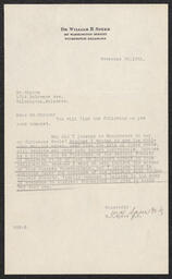 Letter, William H. Speer to Doyle Hinton, November 29, 1933