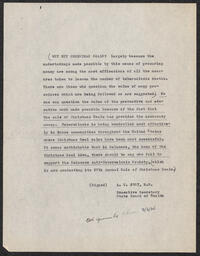 Copy of A. C. Jost's statement on Christmas Seals, circa March 6, 1934