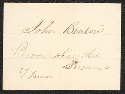 Civil War Draft Card for John Benson, 1864