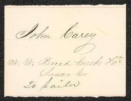 Civil War Draft Card for John Carey, 1864