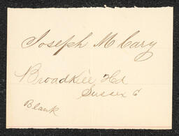 Civil War Draft Card for Joseph M. Cary, 1864