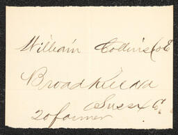 Civil War Draft Card for William Collins, 1864