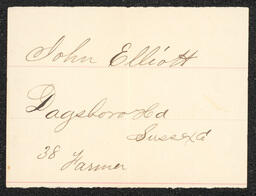 Civil War Draft Card for John Elliott, 1864