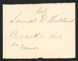 Civil War Draft Card for Samuel D. Holland, 1864