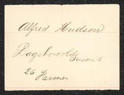 Civil War Draft Card for Alfred Hudson, 1864