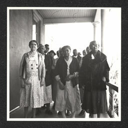 Layton Old Folks Home 3414 Market St., group photo of residents, Matron Gertrude Brown front left, March 3, 1939