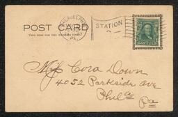 Postcard to Cora Downs, "Two heads are better than one," May 2, 1907, 2 of 2