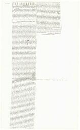 Copy of article from The Liberator. Letter from Samuel D. Burns [Burris], a freed Black man held in prison for helping enslaved people escape to freedom, June 1848