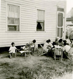 Children drawing at daycare, ca. 1950s.